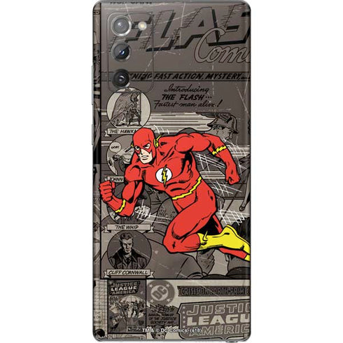 DC Comics The Flash Vintage Action pose pattern Galaxy Note20 5G Skin