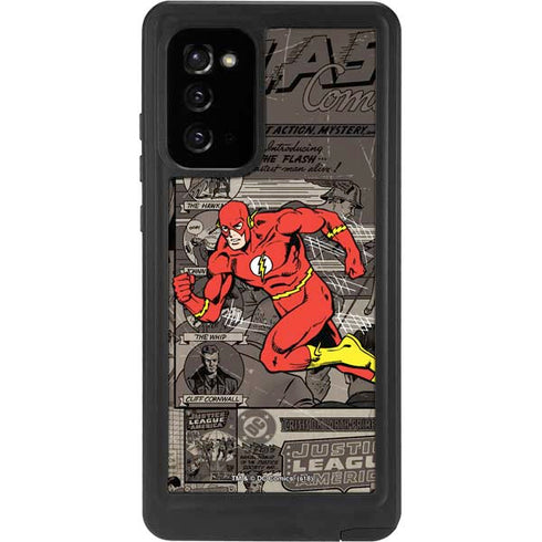 DC Comics The Flash Vintage Action pose pattern Galaxy Note20 5G Waterproof Case