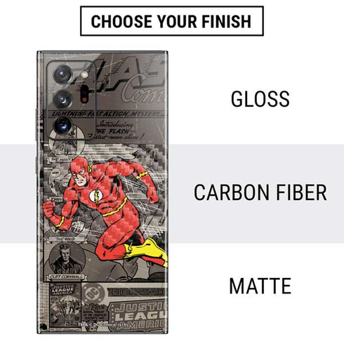 DC Comics The Flash Vintage Action pose pattern Galaxy Note20 Ultra 5G Skin