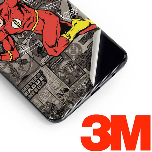 DC Comics The Flash Vintage Action pose pattern Galaxy S10 Plus Skin