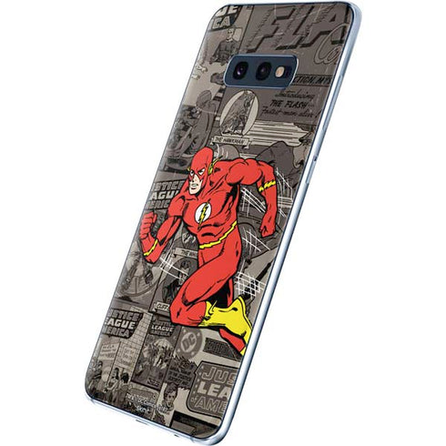 DC Comics The Flash Vintage Action pose pattern Galaxy S10e Skin