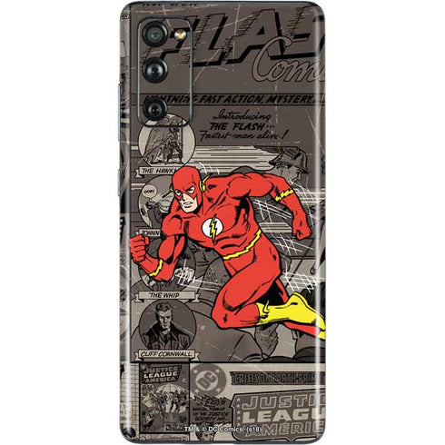 DC Comics The Flash Vintage Action pose pattern Galaxy S20 Fan Edition Skin