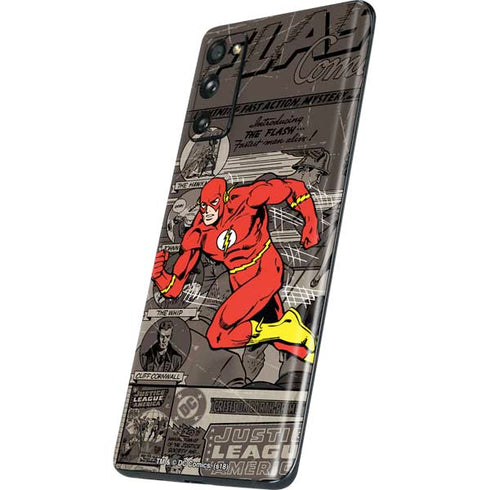 DC Comics The Flash Vintage Action pose pattern Galaxy S20 Fan Edition Skin
