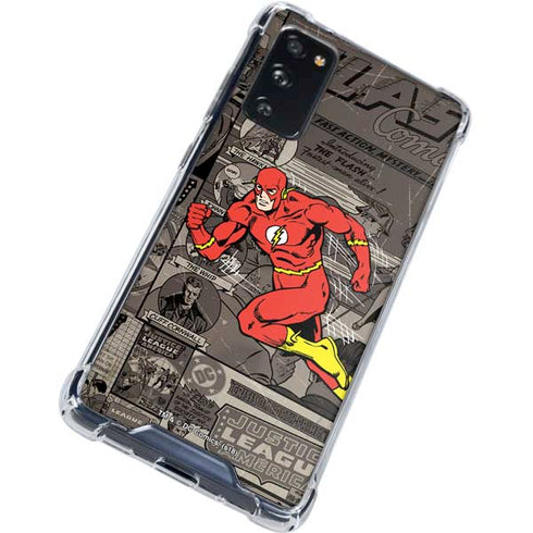 DC Comics The Flash Vintage Action pose pattern Galaxy S20 FE Clear Case