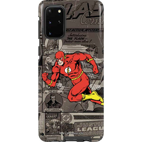 DC Comics The Flash Vintage Action pose pattern Galaxy S20 Plus Pro Case