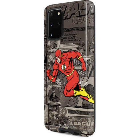 DC Comics The Flash Vintage Action pose pattern Galaxy S20 Plus Pro Case