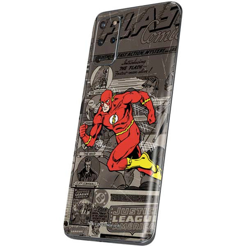 DC Comics The Flash Vintage Action pose pattern Galaxy S20 Plus Skin
