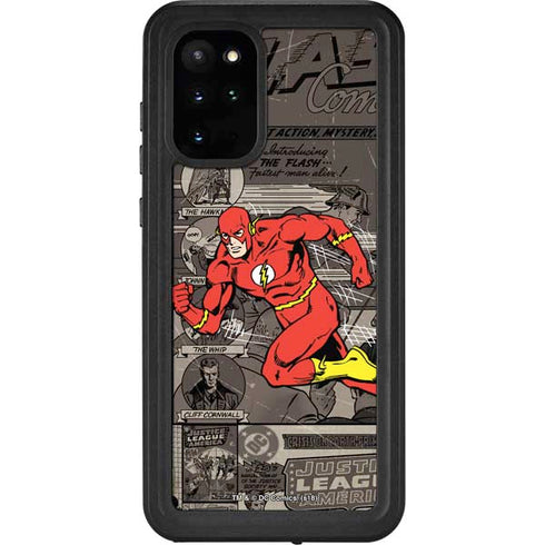 DC Comics The Flash Vintage Action pose pattern Galaxy S20 Plus Waterproof Case