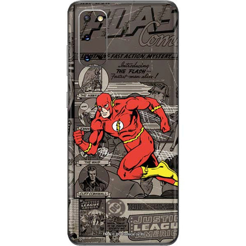 DC Comics The Flash Vintage Action pose pattern Galaxy S20 Skin