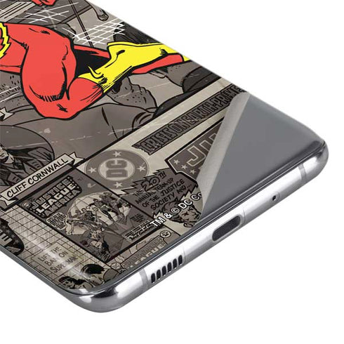 DC Comics The Flash Vintage Action pose pattern Galaxy S20 Skin