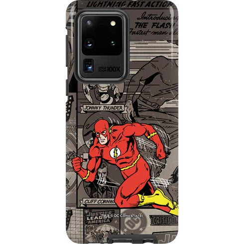 DC Comics The Flash Vintage Action pose pattern Galaxy S20 Ultra 5G Pro Case