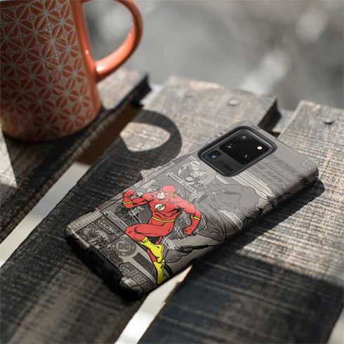 DC Comics The Flash Vintage Action pose pattern Galaxy S20 Ultra 5G Pro Case