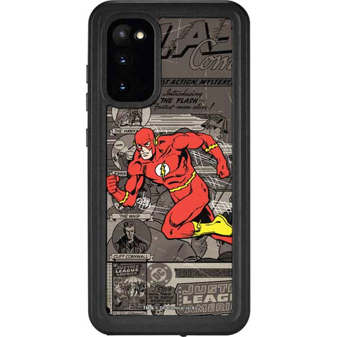 DC Comics The Flash Vintage Action pose pattern Galaxy S20 Waterproof Case
