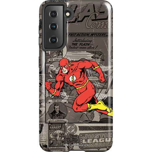 DC Comics The Flash Vintage Action pose pattern Galaxy S21 5G Pro Case