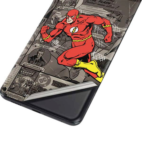 DC Comics The Flash Vintage Action pose pattern Galaxy S21 5G Skin
