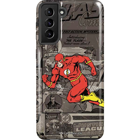 DC Comics The Flash Vintage Action pose pattern Galaxy S21 FE Pro Case