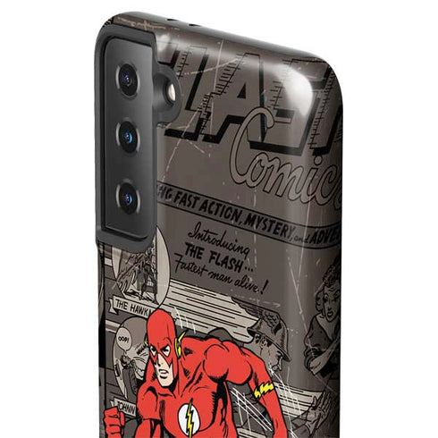 DC Comics The Flash Vintage Action pose pattern Galaxy S21 FE Pro Case