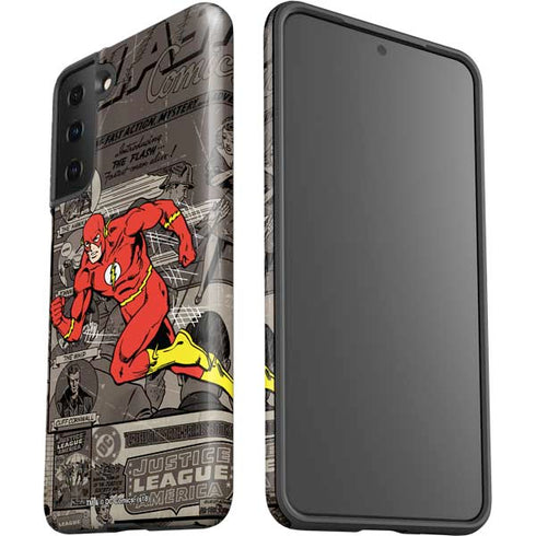 DC Comics The Flash Vintage Action pose pattern Galaxy S21 FE Pro Case