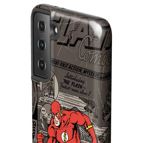 DC Comics The Flash Vintage Action pose pattern Galaxy S21 Plus 5G Pro Case
