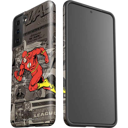 DC Comics The Flash Vintage Action pose pattern Galaxy S21 Plus 5G Pro Case