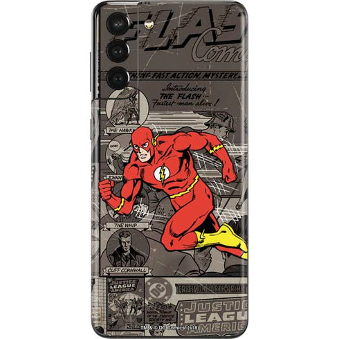 DC Comics The Flash Vintage Action pose pattern Galaxy S21 Plus 5G Skin