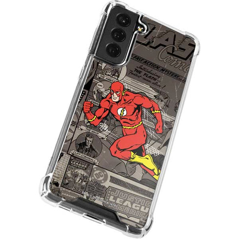 DC Comics The Flash Vintage Action pose pattern Galaxy S22 Clear Case
