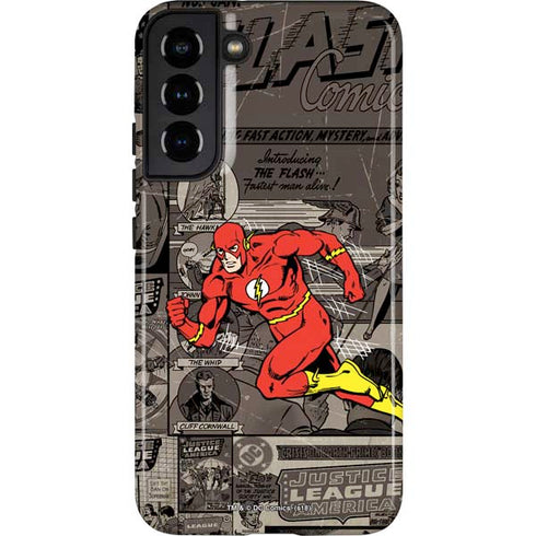 DC Comics The Flash Vintage Action pose pattern Galaxy S22 Plus Pro Case