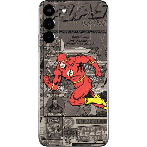 DC Comics The Flash Vintage Action pose pattern Galaxy S22 Plus Skin
