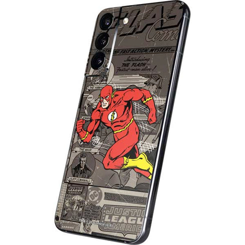DC Comics The Flash Vintage Action pose pattern Galaxy S22 Plus Skin