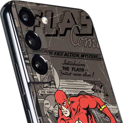 DC Comics The Flash Vintage Action pose pattern Galaxy S22 Plus Skin