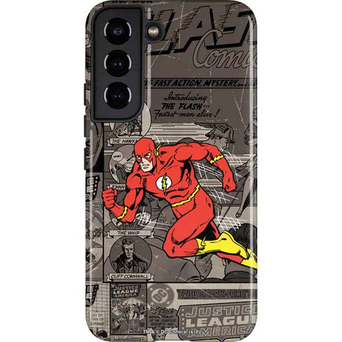DC Comics The Flash Vintage Action pose pattern Galaxy S22 Pro Case