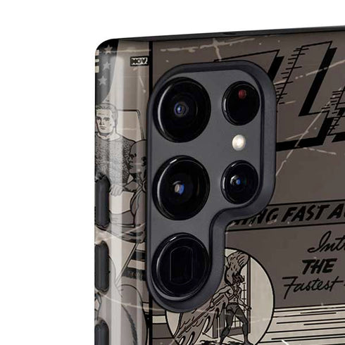 DC Comics The Flash Vintage Action pose pattern Galaxy S22 Ultra Pro Case