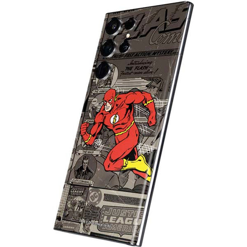 DC Comics The Flash Vintage Action pose pattern Galaxy S22 Ultra Skin
