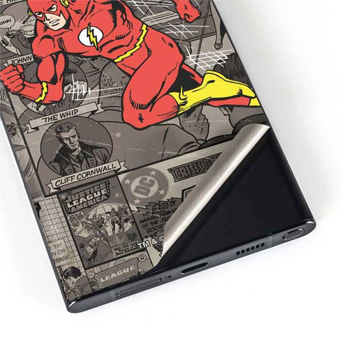 DC Comics The Flash Vintage Action pose pattern Galaxy S22 Ultra Skin
