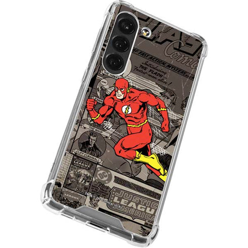 DC Comics The Flash Vintage Action pose pattern Galaxy S23 Clear Case