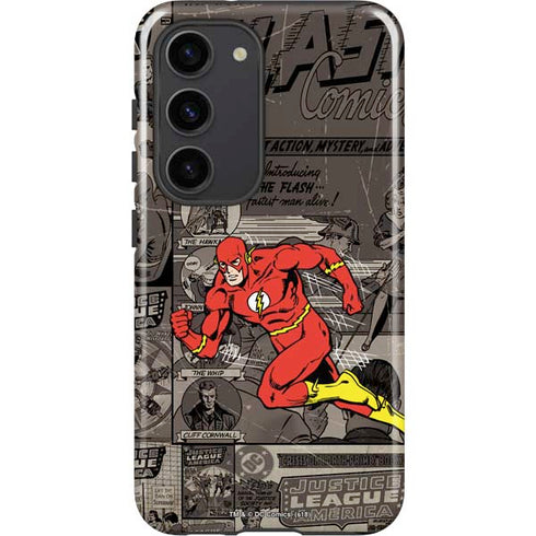 DC Comics The Flash Vintage Action pose pattern Galaxy S23 Pro Case