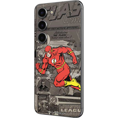 DC Comics The Flash Vintage Action pose pattern Galaxy S23 Skin