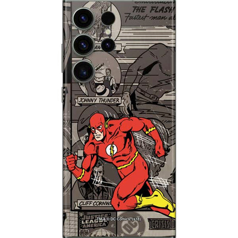 DC Comics The Flash Vintage Action pose pattern Galaxy S23 Ultra Skin
