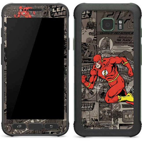 DC Comics The Flash Vintage Action pose pattern Galaxy S7 Active Skin