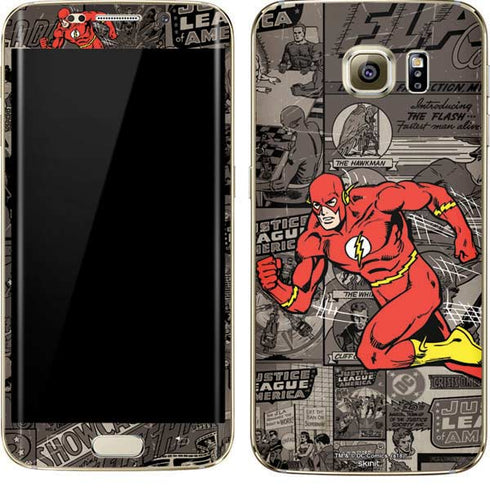 DC Comics The Flash Vintage Action pose pattern Galaxy S7 Edge Skin