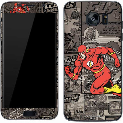 DC Comics The Flash Vintage Action pose pattern Galaxy S7 Skin