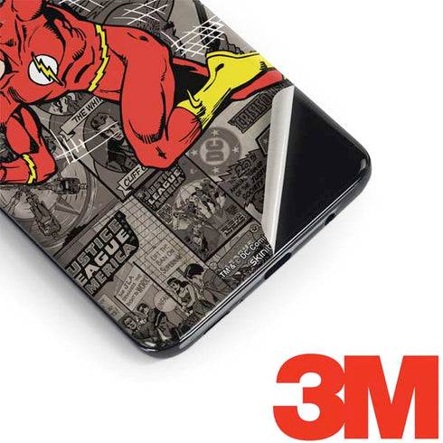DC Comics The Flash Vintage Action pose pattern Galaxy S9 Plus Skin