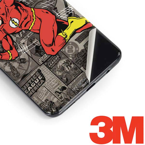 DC Comics The Flash Vintage Action pose pattern Galaxy S9 Skin