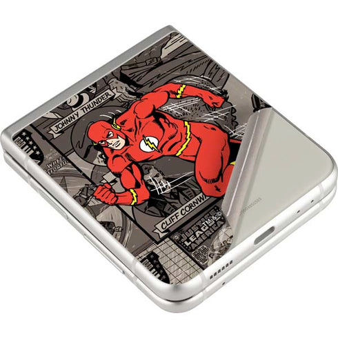 DC Comics The Flash Vintage Action pose pattern Galaxy Z Flip3 5G Skin