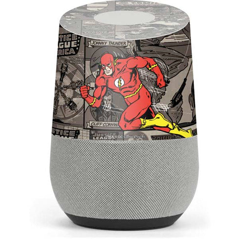 DC Comics The Flash Vintage Action pose pattern Google Home Skin