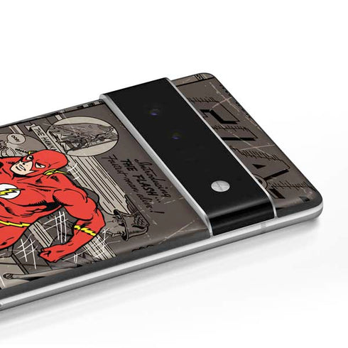 DC Comics The Flash Vintage Action pose pattern Google Pixel 6 Pro Skin