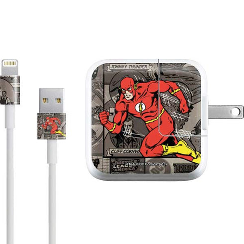 DC Comics The Flash Vintage Action pose pattern iPad Charger (10W USB) Skin