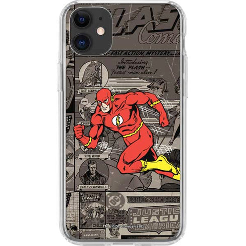 DC Comics Flash Mixed Media iPhone 11 Clear Case