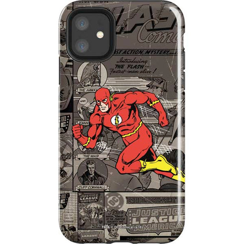 DC Comics The Flash Vintage Action pose pattern iPhone 11 Impact Case