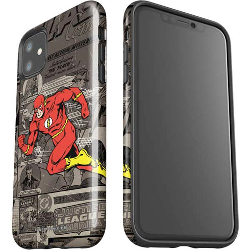 DC Comics The Flash Vintage Action pose pattern iPhone 11 Impact Case
